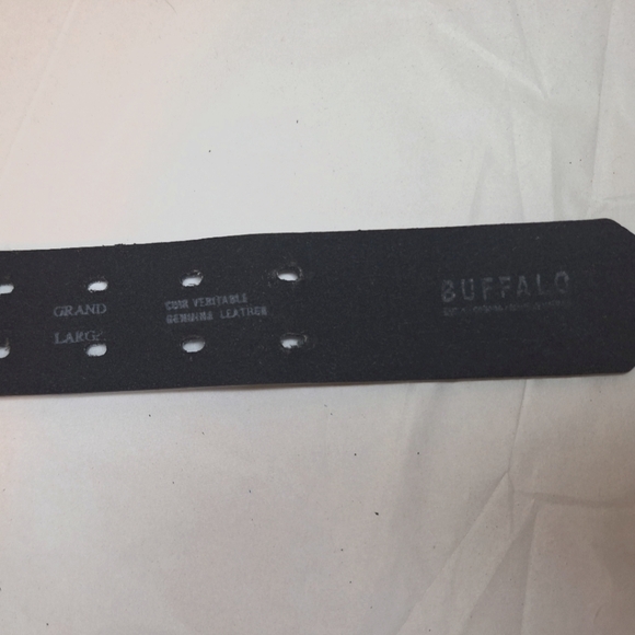 Buffalo genuine leather brown double hole steampunk grommet belt - Picture 6 of 7